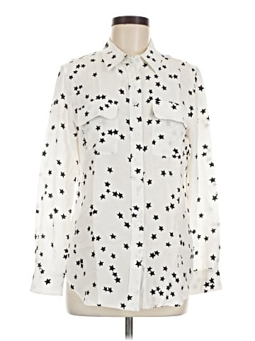Equipment Long Sleeve Silk Top (view 1)
