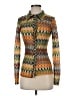 Akira Argyle Orange Long Sleeve Blouse Size S - photo 1