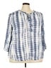 Fred David Blue 3/4 Sleeve Blouse Size 3X - photo 1