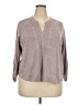 Cable & Gauge Gray Long Sleeve Blouse Size 2X - photo 1