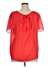 a.n.a. A New Approach 100% Polyester Red Short Sleeve Blouse Size XL - photo 2