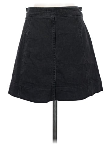 Madewell Metropolis Snap Jean Skirt in Rawley Black (view 2)