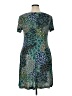 Connected Apparel Print Green Casual Dress Size 14 - photo 2