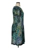 Connected Apparel Print Green Casual Dress Size 14 - photo 4