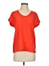 Diane von Furstenberg 100% Polyester Orange Short Sleeve Top Size S - photo 1