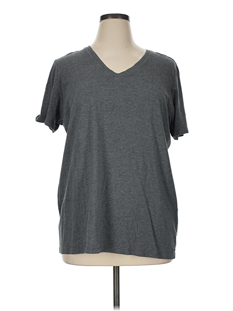 Pre-owned Lands' End Short Sleeve T-shirt In Gray