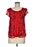 LC Lauren Conrad 100% Polyester Red Short Sleeve Blouse Size M - photo 1