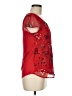 LC Lauren Conrad 100% Polyester Red Short Sleeve Blouse Size M - photo 4
