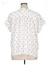 Ann Taylor 100% Polyester Polka Dots Ivory Short Sleeve Blouse Size XL - photo 2