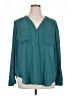 Torrid 100% Polyester Teal Long Sleeve Blouse Size 1X Plus (1) - photo 1