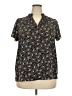 Fun2Fun Floral Black Short Sleeve Blouse Size XXL - photo 1