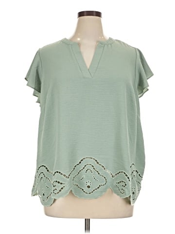 Adrianna Papell Short Sleeve Blouse (view 1)