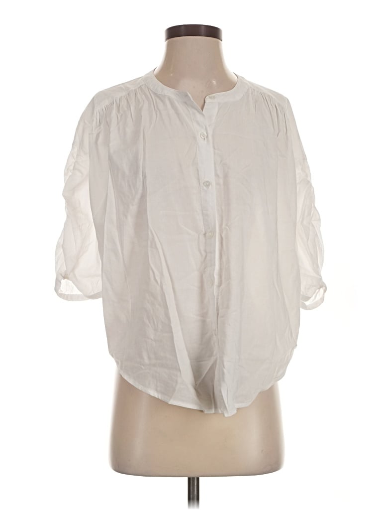 Pre-owned Splendid 3/4 Sleeve Button Down Shirt In White