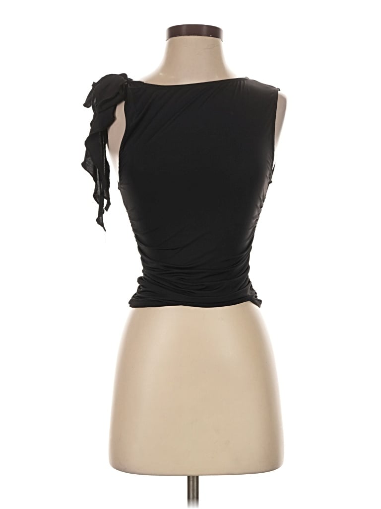 Pre-owned Lioness Sleeveless Top Black One Shoulder Neckline Tops