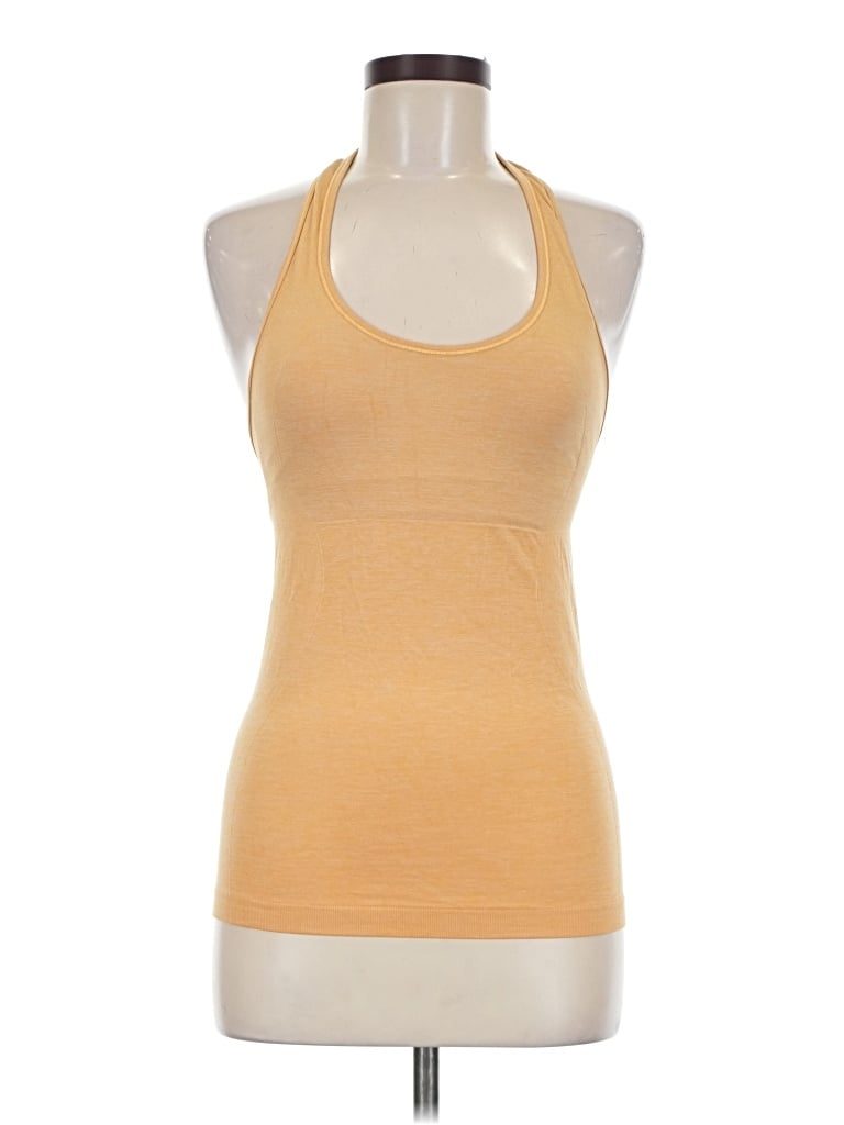 Pre-owned Lululemon Athletica Tank Top Gold Halter Neckline Tops
