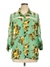 Kut from the Kloth 100% Polyester Floral Green 3/4 Sleeve Blouse Size XL - photo 1