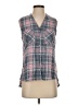 Rock & Republic Plaid Gray Sleeveless Button-Down Shirt Size S - photo 1