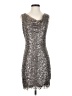 Max Studio 100% Nylon Metallic Silver Cocktail Dress Size S - photo 1