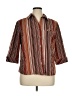 Alia Stripes Brown 3/4 Sleeve Button-Down Shirt Size 16 - photo 1