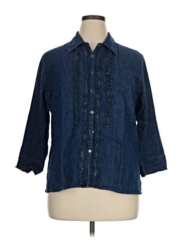 Faded Glory 3/4 Sleeve Button-Down Shirt (view 1)
