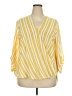 West Kei Stripes Yellow 3/4 Sleeve Blouse Size XXL - photo 1
