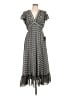 Max Studio 100% Polyester Print Gray Casual Dress Size L - photo 1