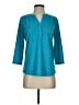 Rafaella Teal 3/4 Sleeve Button-Down Shirt Size S - photo 1