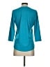 Rafaella Teal 3/4 Sleeve Button-Down Shirt Size S - photo 2