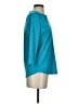 Rafaella Teal 3/4 Sleeve Button-Down Shirt Size S - photo 4