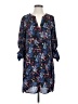 Collective Concepts 100% Polyester Print Blue Casual Dress Size S - photo 1