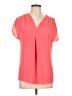 INC International Concepts 100% Polyester Orange Short Sleeve Blouse Size L (petite) - photo 1