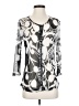 Lynn Ritchie 100% Silk Silver 3/4 Sleeve Silk Top Size S - photo 1