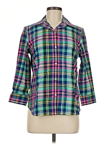 Chaps 3/4 Sleeve Button-Down Shirt (view 1)