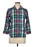 Chaps 100% Cotton Plaid Green 3/4 Sleeve Button-Down Shirt Size M - photo 1