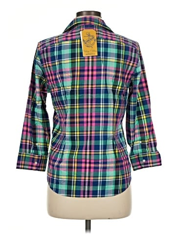 Chaps 3/4 Sleeve Button-Down Shirt (view 2)