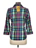 Chaps 100% Cotton Plaid Green 3/4 Sleeve Button-Down Shirt Size M - photo 2