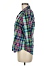 Chaps 100% Cotton Plaid Green 3/4 Sleeve Button-Down Shirt Size M - photo 5