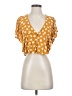Forever 21 Yellow Orange Short Sleeve Blouse Size S - photo 1