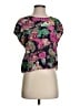 Maeve 100% Silk Black Purple Short Sleeve Silk Top Size 0 - photo 1
