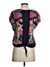 Maeve 100% Silk Black Purple Short Sleeve Silk Top Size 0 - photo 2