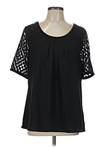 NY Collection Short Sleeve Blouse (view 1)