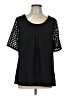 NY Collection 100% Polyester Black Short Sleeve Blouse Size L (estimated) - photo 1