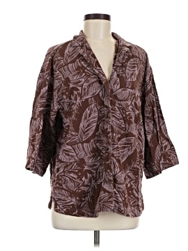 Madewell Lightestspun Cover-Up Camp Shirt in Palm Leaves