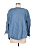 Free People Blue Long Sleeve Blouse Size M - photo 1