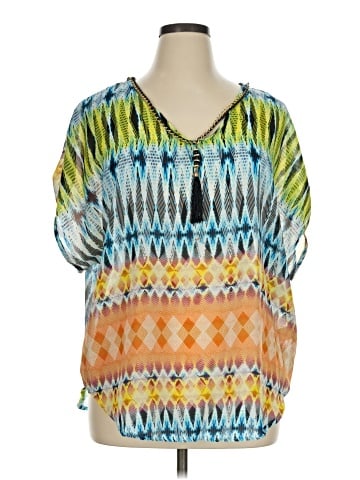 NY Collection Short Sleeve Blouse (view 1)