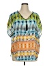 NY Collection 100% Polyester Blue Short Sleeve Blouse Size 1X - photo 1