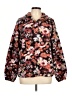 Ann Taylor LOFT 100% Polyester Floral Orange Jacket Size L - photo 1