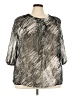 Avenue Metallic Silver 3/4 Sleeve Blouse Size 22 Plus - photo 1