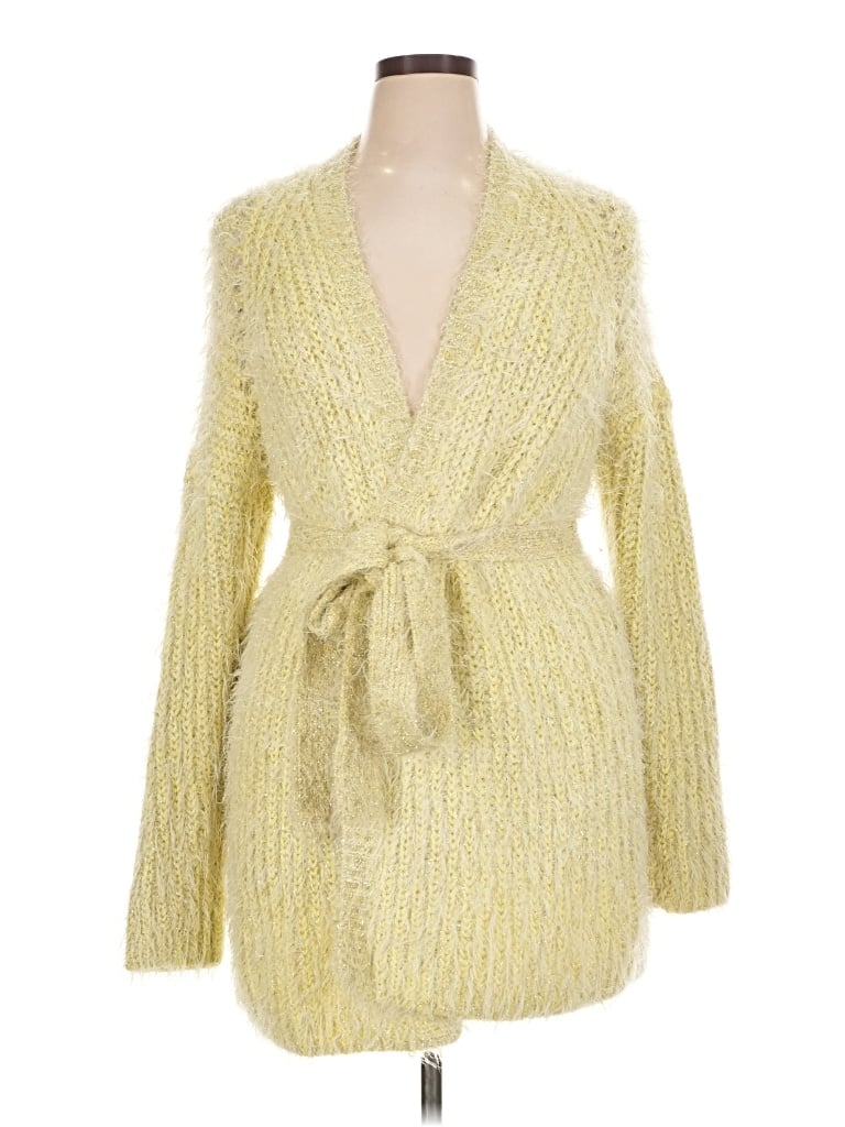 Pre-owned By Anthropologie Cardigan Sweater In Yellow