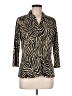 Apostrophe Animal Print Ivory 3/4 Sleeve Blouse Size M - photo 1
